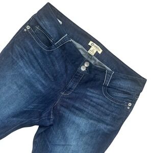 Democracy Rebel Barely Boot Women's Dark‎ Wash Denim Blue Jeans Size 24 EUC